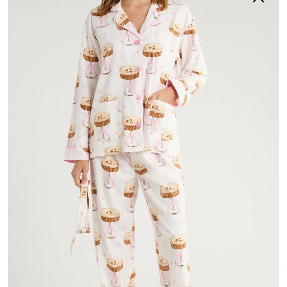 PJ Salvage Pink and White Espresso Martini Pajama Set